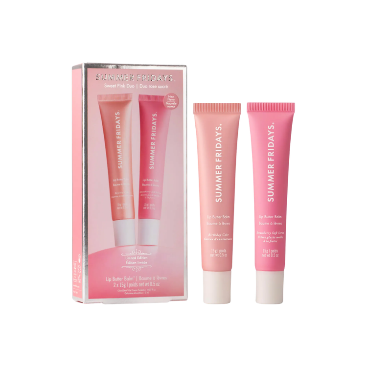 Summer Fridays Sweet Pink Duo with Birthday Cake + Strawberry Soft Serve Lip Butter Balm