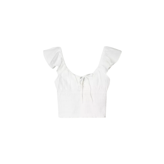 Bershka Top rústico fruncido B1