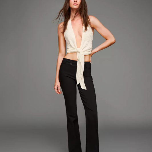 Bershka Top bordado nudo E2