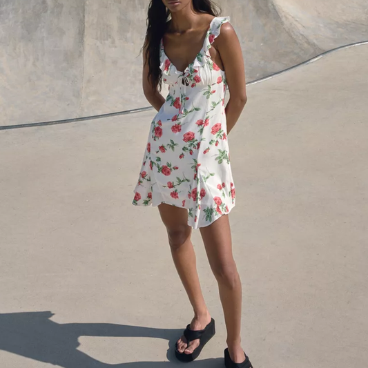 Bershka Vestido mini tirantes print G2