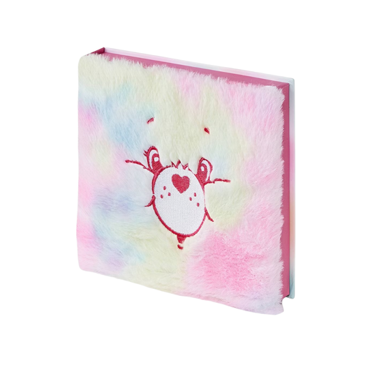 Women's Care Bears Furry Face Box of Cozy Embroidered Crew Socks - Pink/Blue 4-10