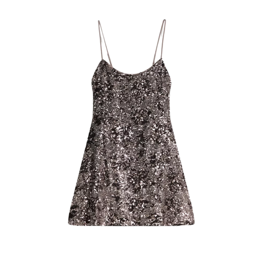 Bershka Vestido tirantes lentejuelas J2