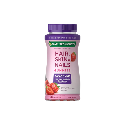 Nature's Bounty Optimal Solutions Advanced Hair, Skin & Nails Gummies with Biotin - 80ct