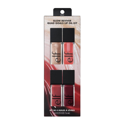 e.l.f. glow reviver quad goals lip oil kit (set de gloss para labios)