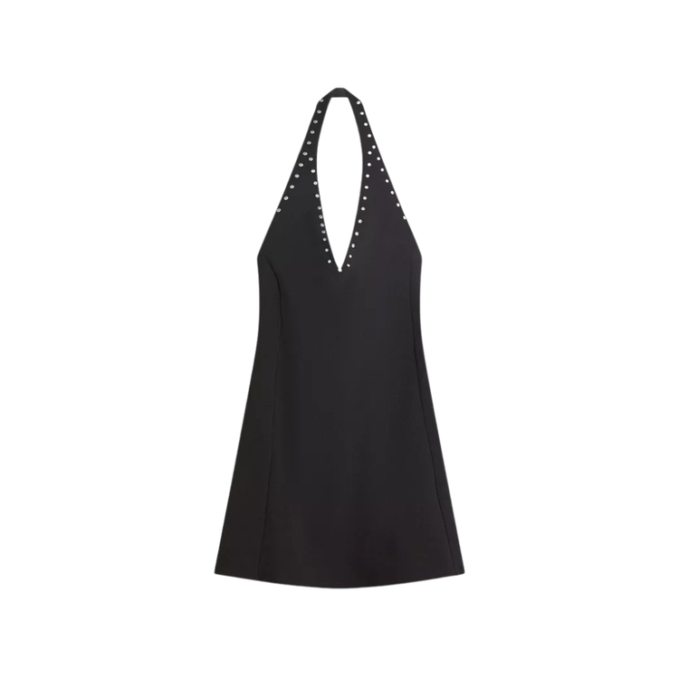 Bershka Vestido mini halter tachas X1