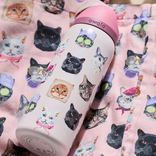 Owala UO Exclusive Cat Collage FreeSip 32 oz Water Bottle