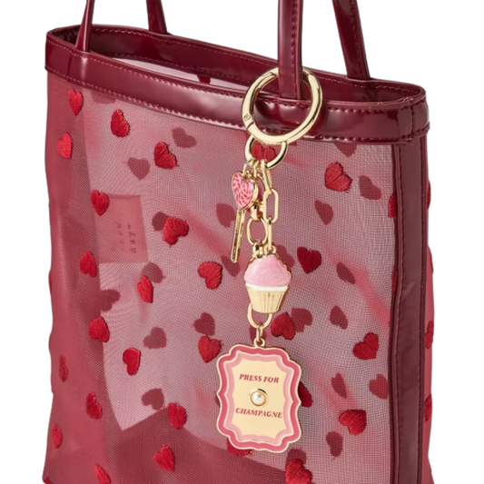 Valentine's Day Press for Champagne & Sweets Bag Charm - A New Day™ Pink/Gold